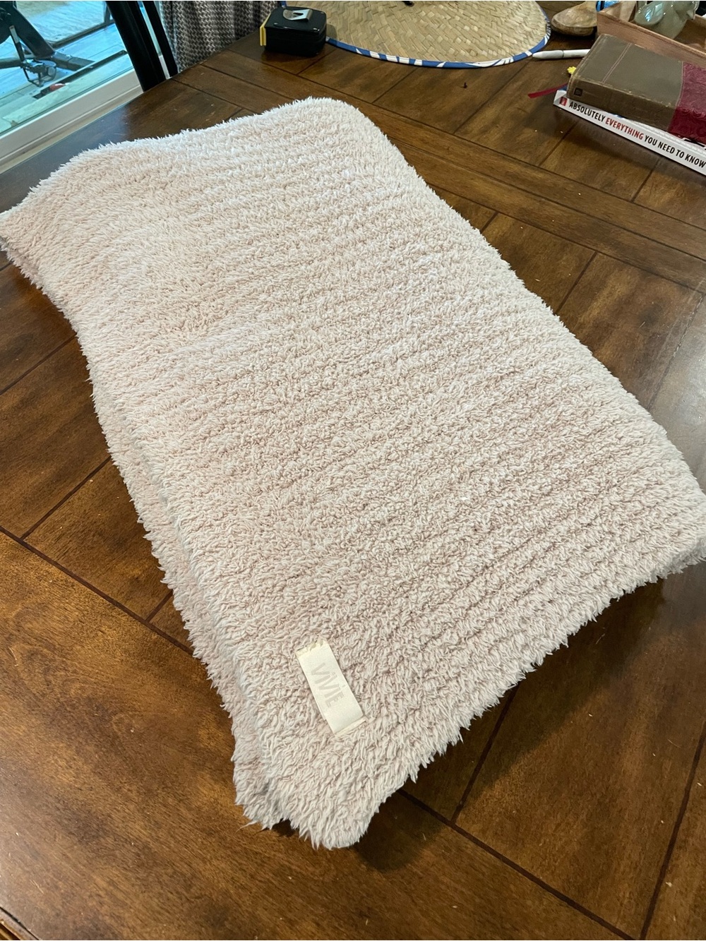 Cozy Plush Throw Blanket - Light Cream by ViViE